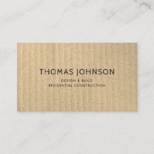 Minimalist Modern Rustic Construction Business Car Business Card