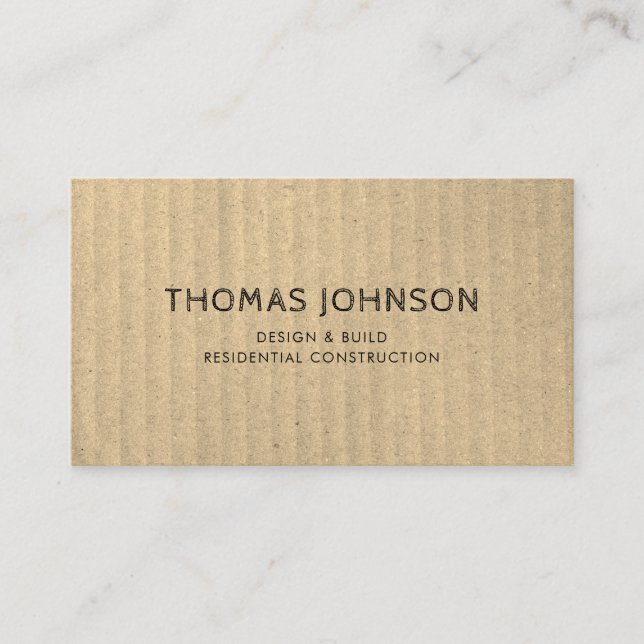 Minimalist Modern Rustic Construction Business Car Business Card (Front)