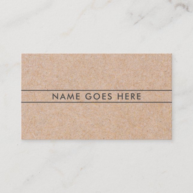 Minimalist Modern Rustic Kraft Business Card (Front)