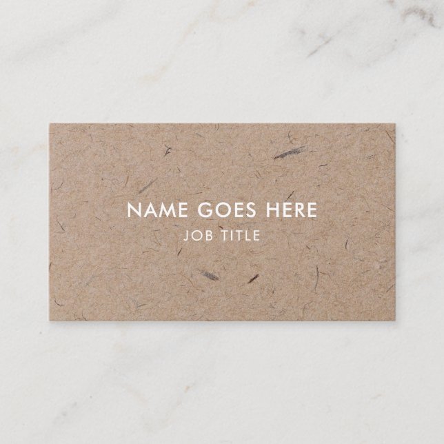 Minimalist Modern Rustic Kraft Paper Business Card (Front)