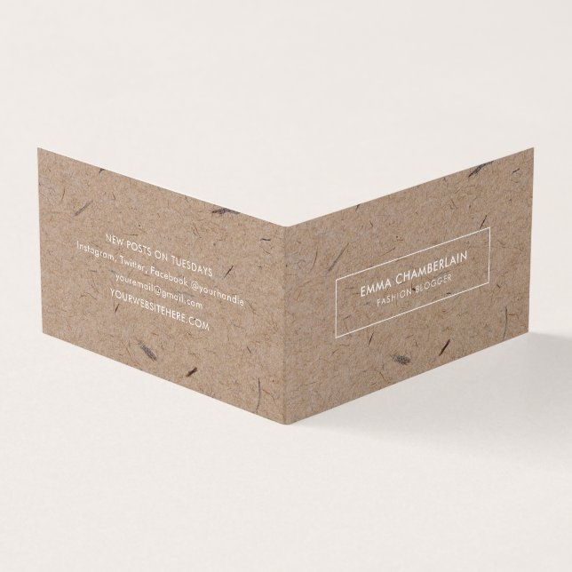Minimalist Modern Rustic Kraft Paper  Business Card (Outside)