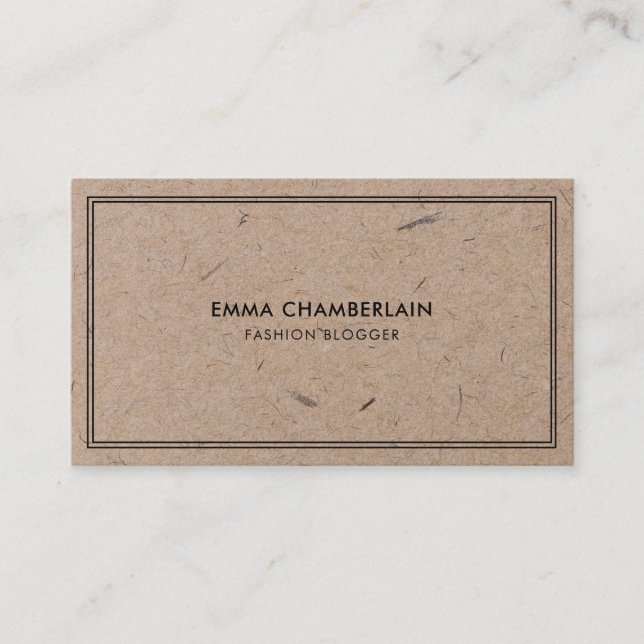 Minimalist Modern Rustic Kraft Paper Business Card (Front)