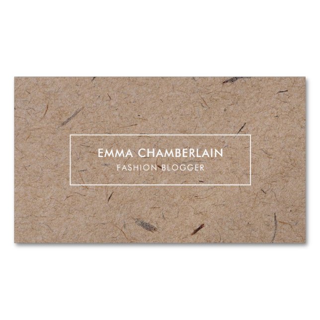 Minimalist Modern Rustic Kraft Paper Business Card (Front)