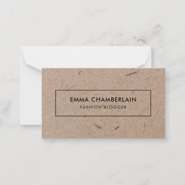 Minimalist Modern Rustic Kraft Paper Card (Front)