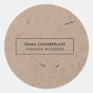 Minimalist Modern Rustic Kraft Paper Classic Round Sticker