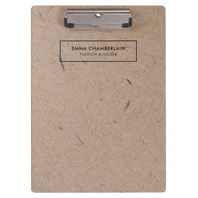 Minimalist Modern Rustic Kraft Paper Clipboard (Front)