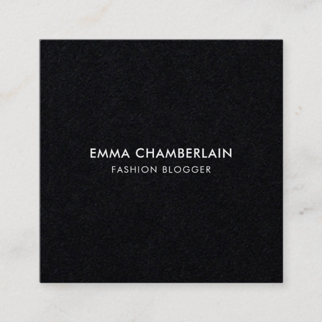 Minimalist Modern Rustic Kraft Paper Eco Black Square Business Card (Front)