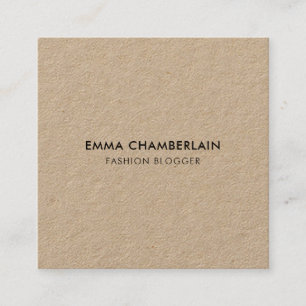 Minimalist Modern Rustic Kraft Paper Eco Square Business Card