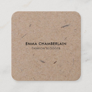 Minimalist Modern Rustic Kraft Paper Eco Square Business Card