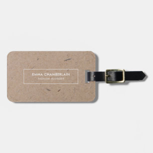 Minimalist Modern Rustic Kraft Paper  Luggage Tag
