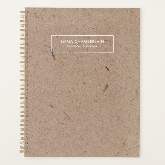 Minimalist Modern Rustic Kraft Paper Planner (Front)