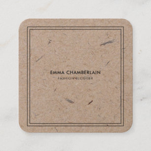 Minimalist Modern Rustic Kraft Paper Square Business Card