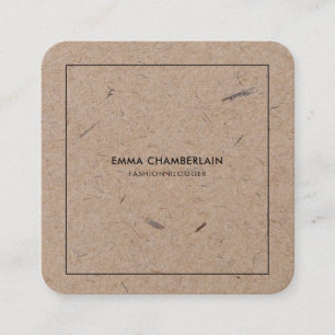 Minimalist Modern Rustic Kraft Paper Square Business Card