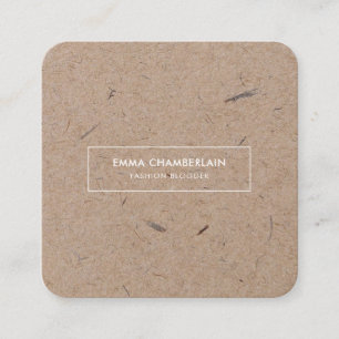 Minimalist Modern Rustic Kraft Paper Square Business Card