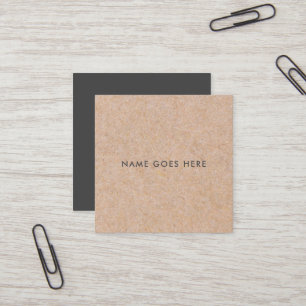 Minimalist Modern Rustic Kraft Square BusinessCard Business Card