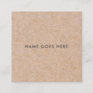 Minimalist Modern Rustic Kraft Square BusinessCard Square Business Card