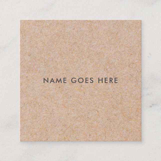 Minimalist Modern Rustic Kraft Square BusinessCard Square Business Card (Front)