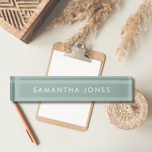Minimalist Modern Sage Green Nameplate