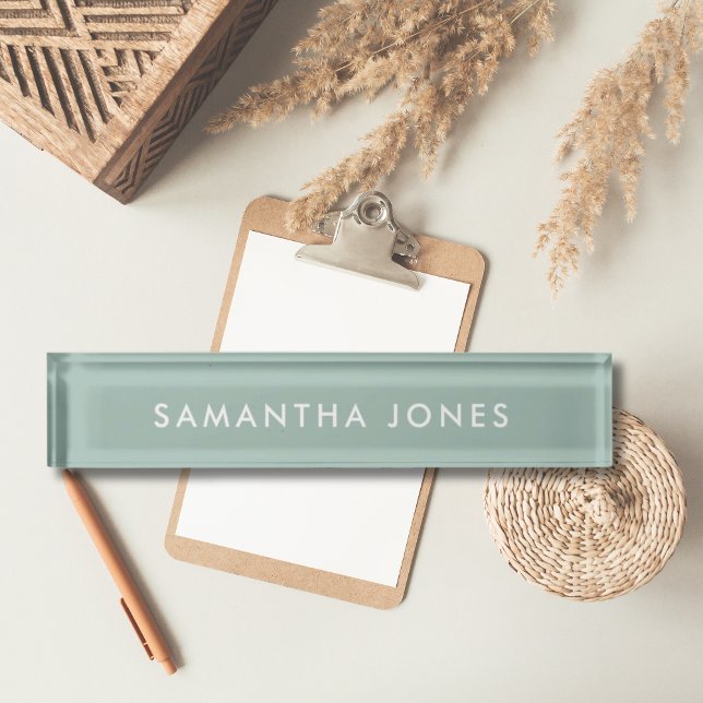 Minimalist Modern Sage Green Nameplate (Minimalist Modern Sage green Nameplate
)