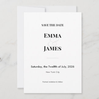 Minimalist Modern Save the Date Card | QR Code