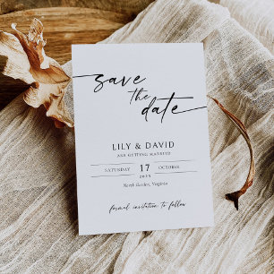 Minimalist Modern Save the Date Card Template 