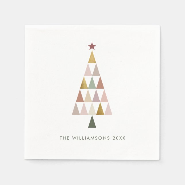 Minimalist Modern Scandi Simple Christmas Tree Napkin (Front)