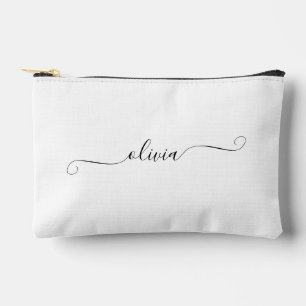 Minimalist Modern Script Add Name Personalised Accessory Pouch