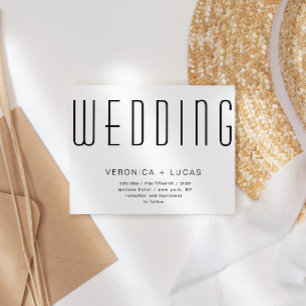 Minimalist Modern Script Black And White Wedding Invitation