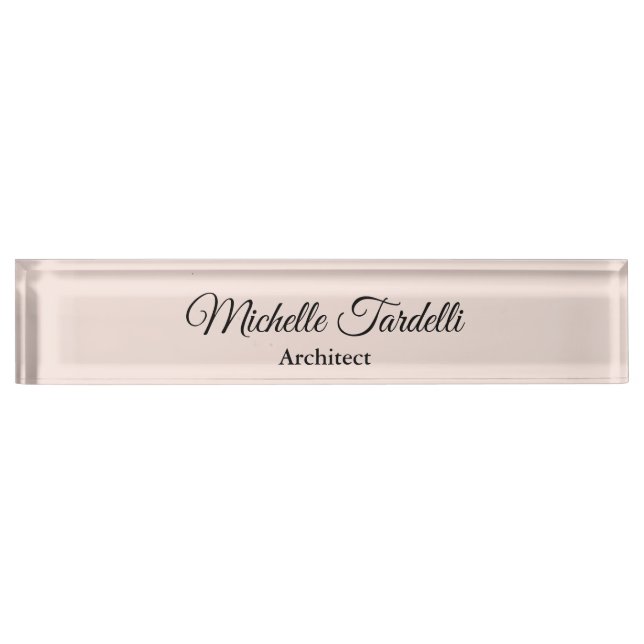 Minimalist Modern Script Calligraphy Nameplate (Front)