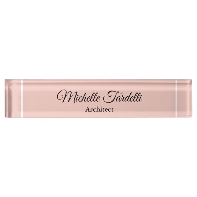 Minimalist Modern Script Calligraphy Nameplate (Front)