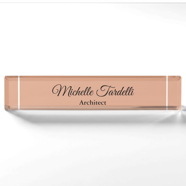 Minimalist Modern Script Calligraphy Nameplate (Front)
