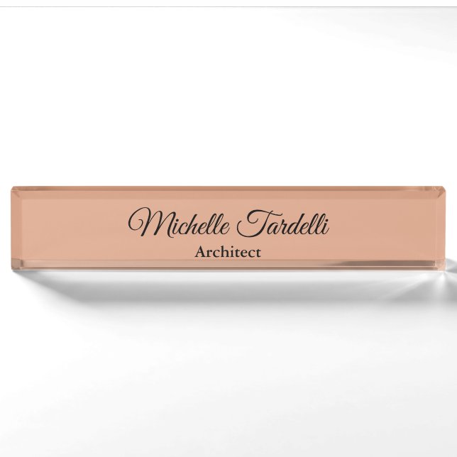 Minimalist Modern Script Calligraphy Nameplate (Front)