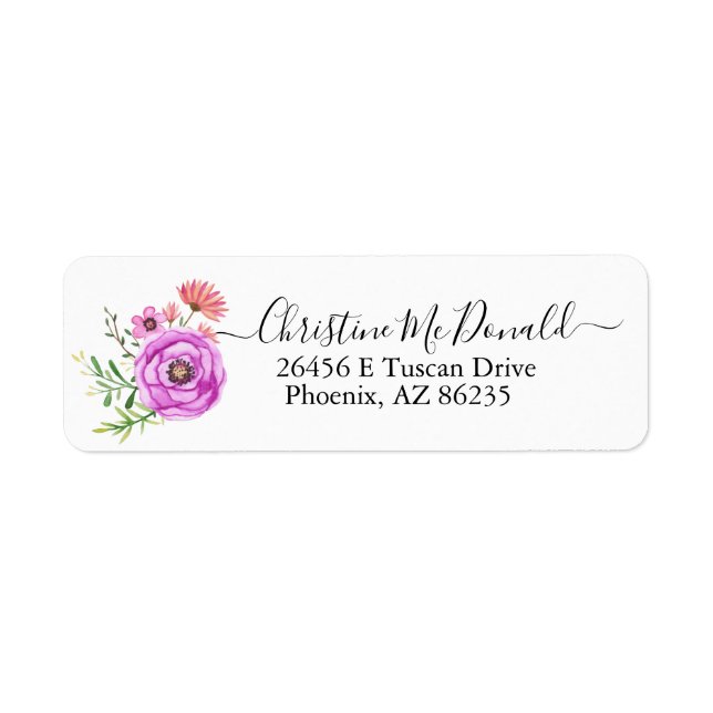 Minimalist Modern Script Floral Personalised (Front)