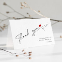 Minimalist modern script heart Bridal Shower