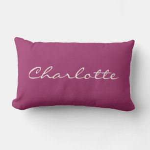 Minimalist Modern Script in Orchid Personalised   Lumbar Cushion