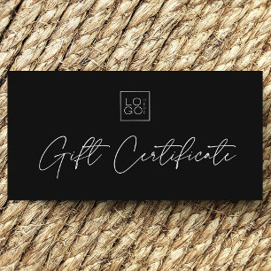 Minimalist Modern Script & Logo Gift Certificate