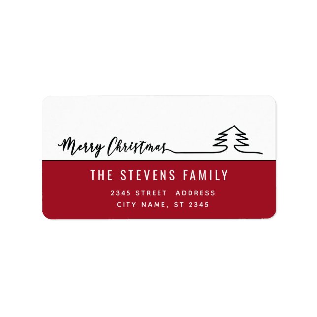 Minimalist modern script Merry Christmas Label (Front)