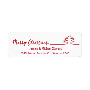 Minimalist modern script Merry Christmas red