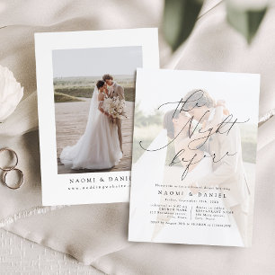 Minimalist Modern Script Photo The Night Before Invitation
