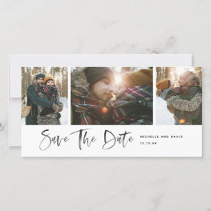 Minimalist Modern Script Save The Date Photo