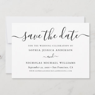 Minimalist modern script. Simple typography photo Save The Date