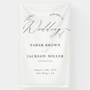 Minimalist Modern Script Simple Wedding Welcome Banner