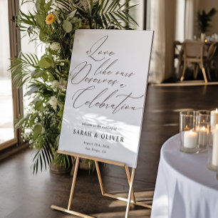 Minimalist Modern Script Simple Wedding Welcome Poster
