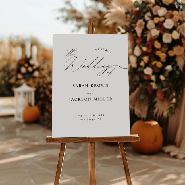 Minimalist Modern Script Simple Wedding Welcome Poster (Creator Uploaded)