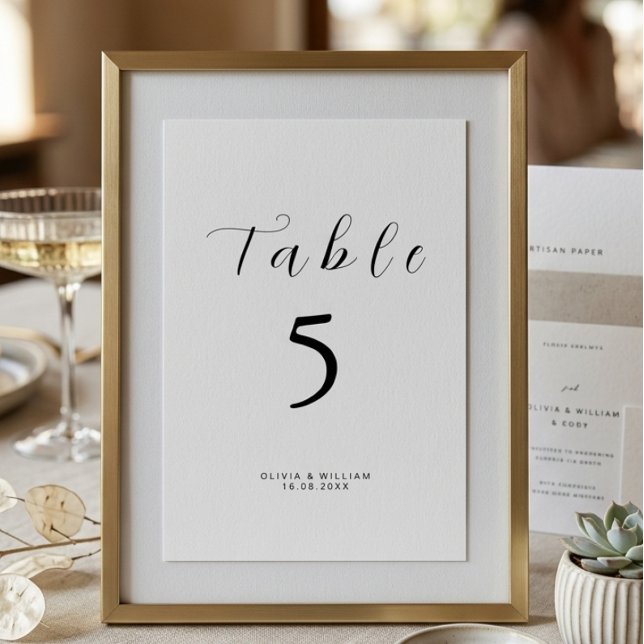 Minimalist Modern Script  Table Number (Creator Uploaded)