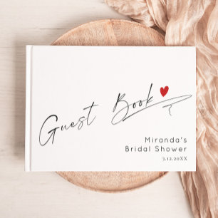 Minimalist Modern script Wedding Guest Book
