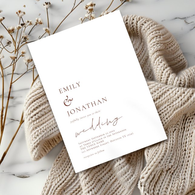 Minimalist Modern Script Wedding Invitation (Creator Uploaded)