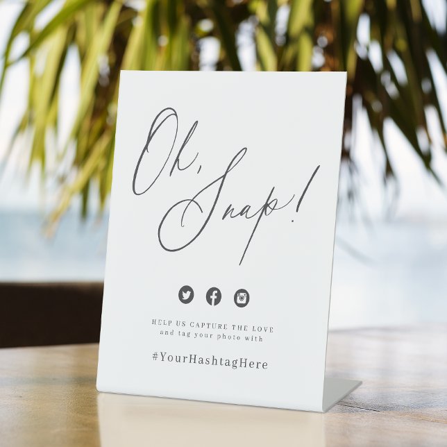 Minimalist modern script wedding oh snap sign (Minimalist modern script wedding oh snap sign)