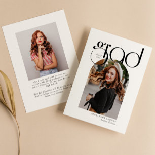 Minimalist Modern Simple Arch Photo Graduation Announcement