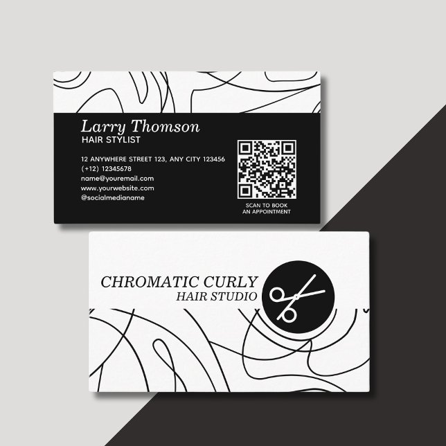 Minimalist Modern Simple Black And White Line  Business Card (Creator Uploaded)